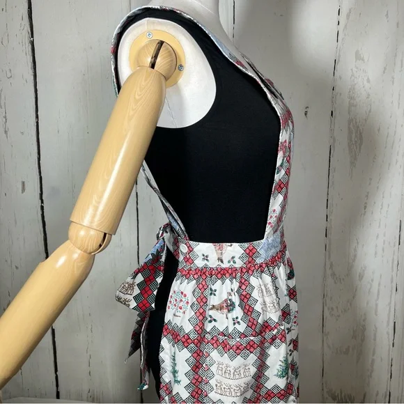 Vintage Reyn Spooner Christmas Kitchen Full Apron Hawaiian Print O/S Like New - Picture 7 of 16